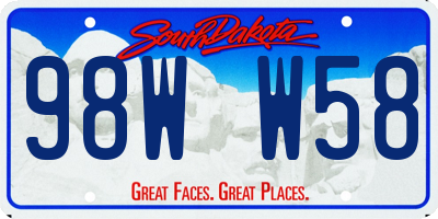 SD license plate 98WW58
