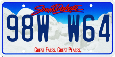 SD license plate 98WW64