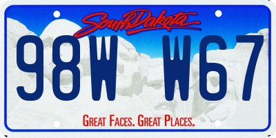 SD license plate 98WW67