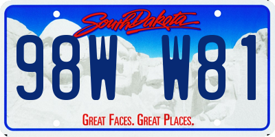 SD license plate 98WW81
