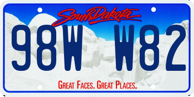 SD license plate 98WW82