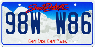 SD license plate 98WW86