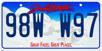 SD license plate 98WW97