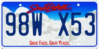 SD license plate 98WX53