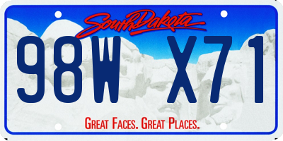 SD license plate 98WX71