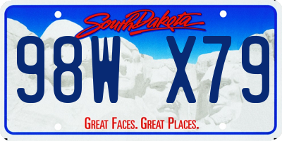 SD license plate 98WX79