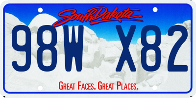 SD license plate 98WX82