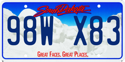 SD license plate 98WX83