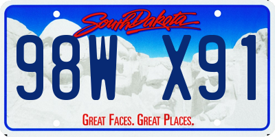 SD license plate 98WX91