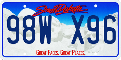 SD license plate 98WX96