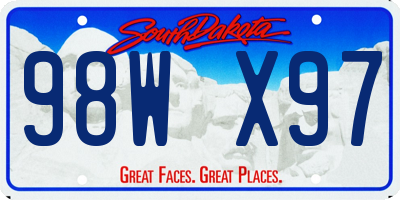 SD license plate 98WX97