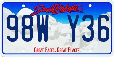 SD license plate 98WY36