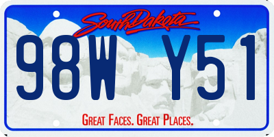 SD license plate 98WY51