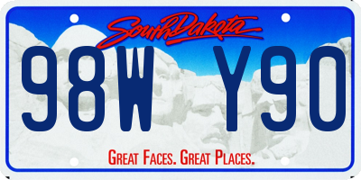 SD license plate 98WY90
