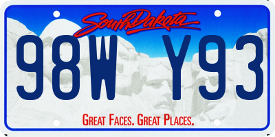 SD license plate 98WY93