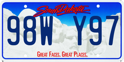 SD license plate 98WY97