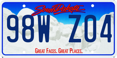 SD license plate 98WZ04