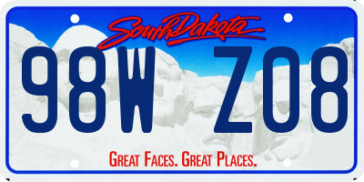 SD license plate 98WZ08
