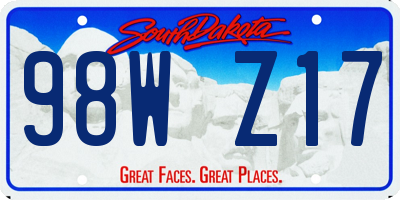 SD license plate 98WZ17