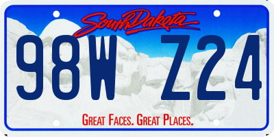SD license plate 98WZ24