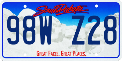 SD license plate 98WZ28