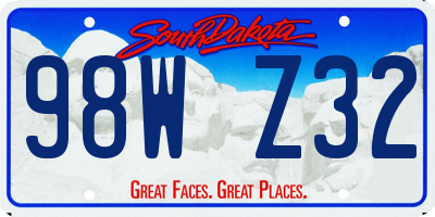 SD license plate 98WZ32