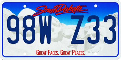 SD license plate 98WZ33
