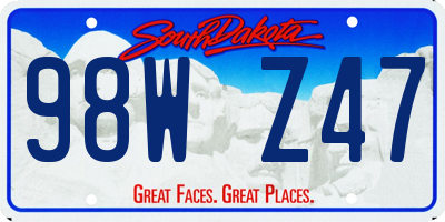 SD license plate 98WZ47