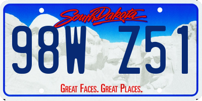 SD license plate 98WZ51