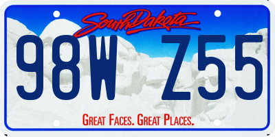 SD license plate 98WZ55