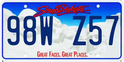 SD license plate 98WZ57