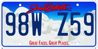 SD license plate 98WZ59