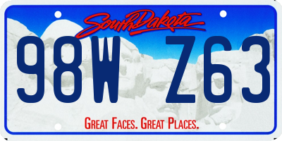 SD license plate 98WZ63