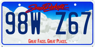 SD license plate 98WZ67