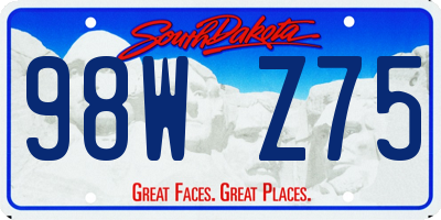 SD license plate 98WZ75