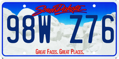 SD license plate 98WZ76