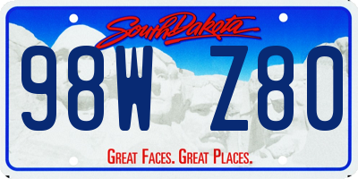SD license plate 98WZ80