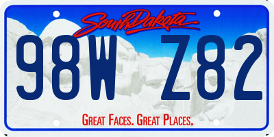 SD license plate 98WZ82
