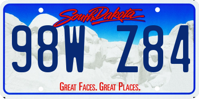 SD license plate 98WZ84