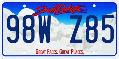 SD license plate 98WZ85