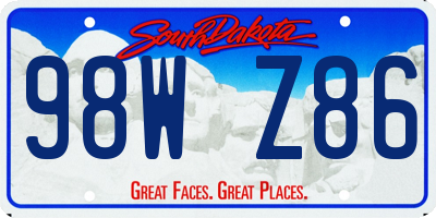 SD license plate 98WZ86