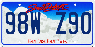 SD license plate 98WZ90