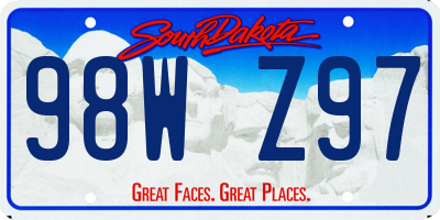 SD license plate 98WZ97