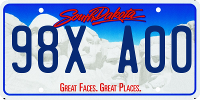 SD license plate 98XA00