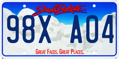 SD license plate 98XA04