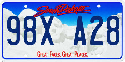 SD license plate 98XA28