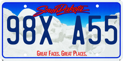 SD license plate 98XA55