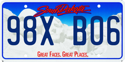 SD license plate 98XB06