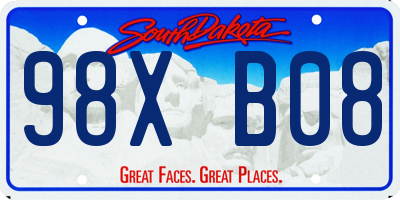 SD license plate 98XB08