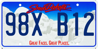 SD license plate 98XB12